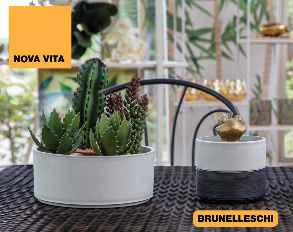 Brunelleschi Vasi in plastica riciclata linea Nova Vita Art Plast